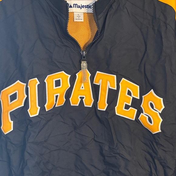 Majestic Pirates Black and Yellow Authentic Jacket - Picture 4 of 12